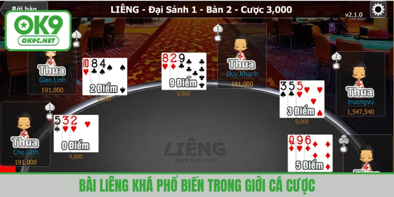 Bài Liêng khá phổ biến trong giới cá cược