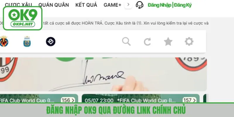 Đăng nhập OK9 qua đường link chính chủ 