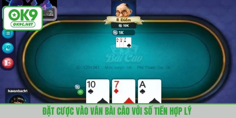 Đặt cược vào ván bài cào với số tiền hợp lý 