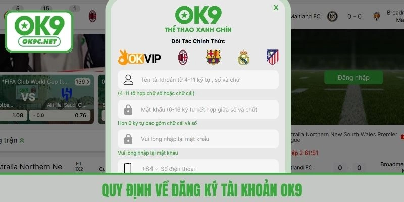 Điều khoản điều kiện đăng ký tài khoản OK9