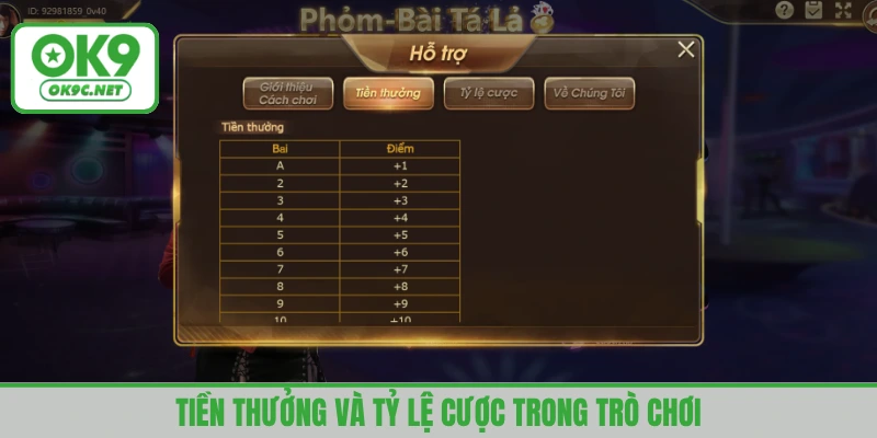 Hội viên nắm rõ cách tính thưởng và tỷ lệ cược trong trò chơi