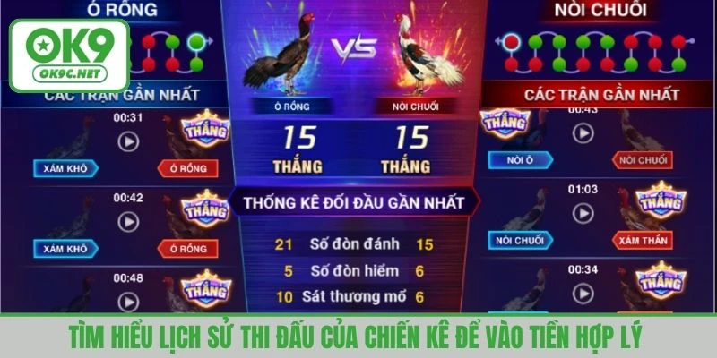 Tìm hiểu lịch sử thi đấu của chiến kê để vào tiền hợp lý 