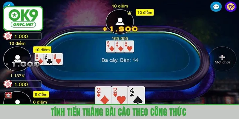 Tính tiền thắng bài cào theo công thức 