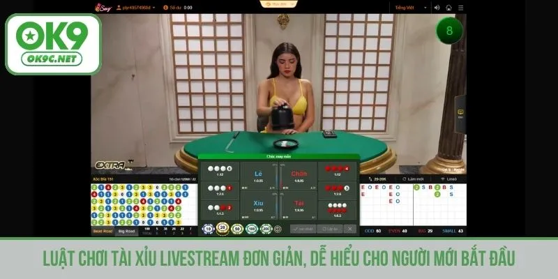 Luật chơi tài xỉu livestream đơn giản, dễ hiểu cho người mới bắt đầu